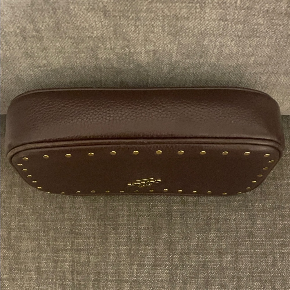 Coach Maple(dark brown) Sadie Pebbled Leather Crossbody with Gold Rivets - Picture 7 of 16